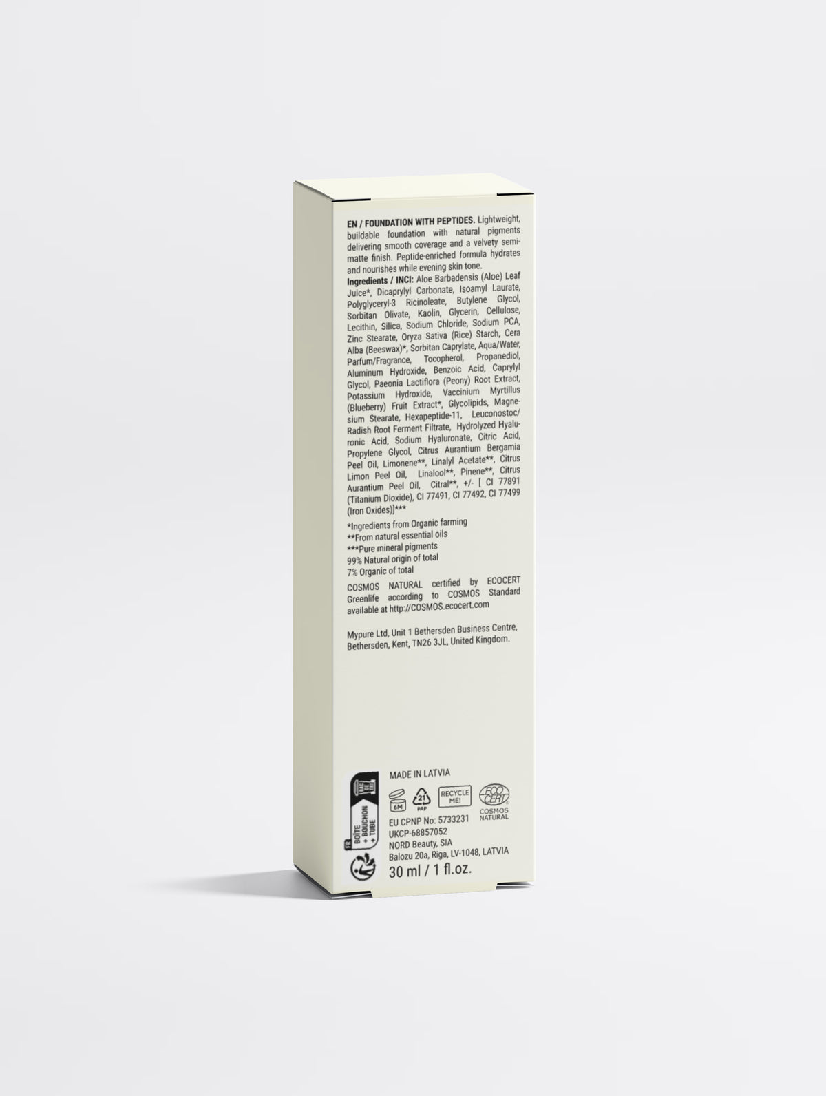 Foundation with Peptides, 10 Light Warm